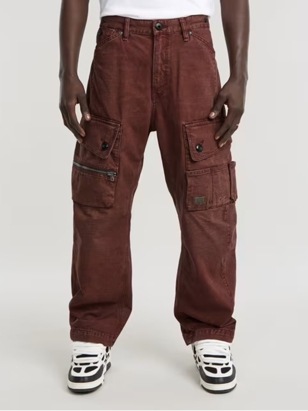 G-Star Raw Men's Jeans 31x30 Burgundy, Baggy Wide Leg, Utility Cargo